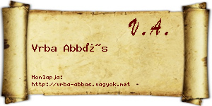 Vrba Abbás névjegykártya